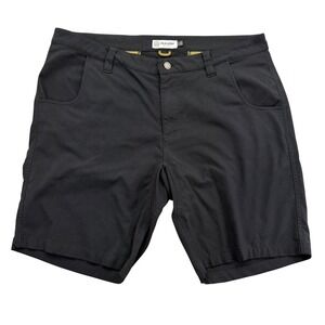 Flylow Shorts Mens XL Black Chino Microfiber Stretch Pockets 8" Mountain Bike